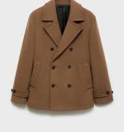 Classic Brown Wool Coat for Men