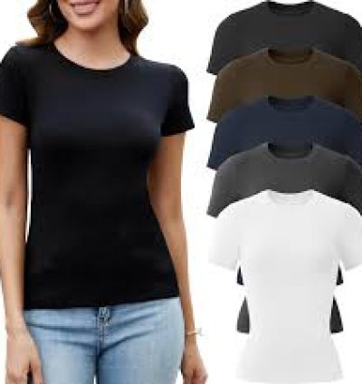 Everyday Essentials: Pack of 5 Classic Plain T-Shirts for Women