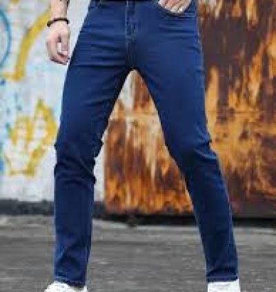 Timeless Comfort: Navy Blue Slim-Fit Jeans for Men