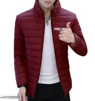 Bold Warmth: Classic Red Wool Jacket for Men