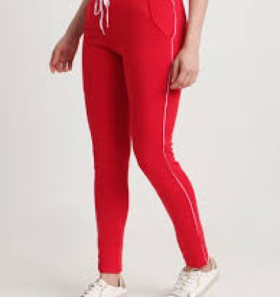 Bold Moves: Women's Red Trackpant for Gym & Fitness