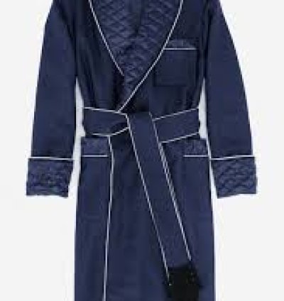 Relaxed Luxury: Navy Blue Bath Robe for Men
