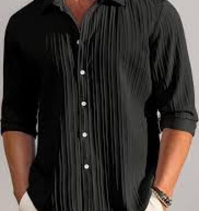 Silken Sophistication: Black Silk Shirt for Men